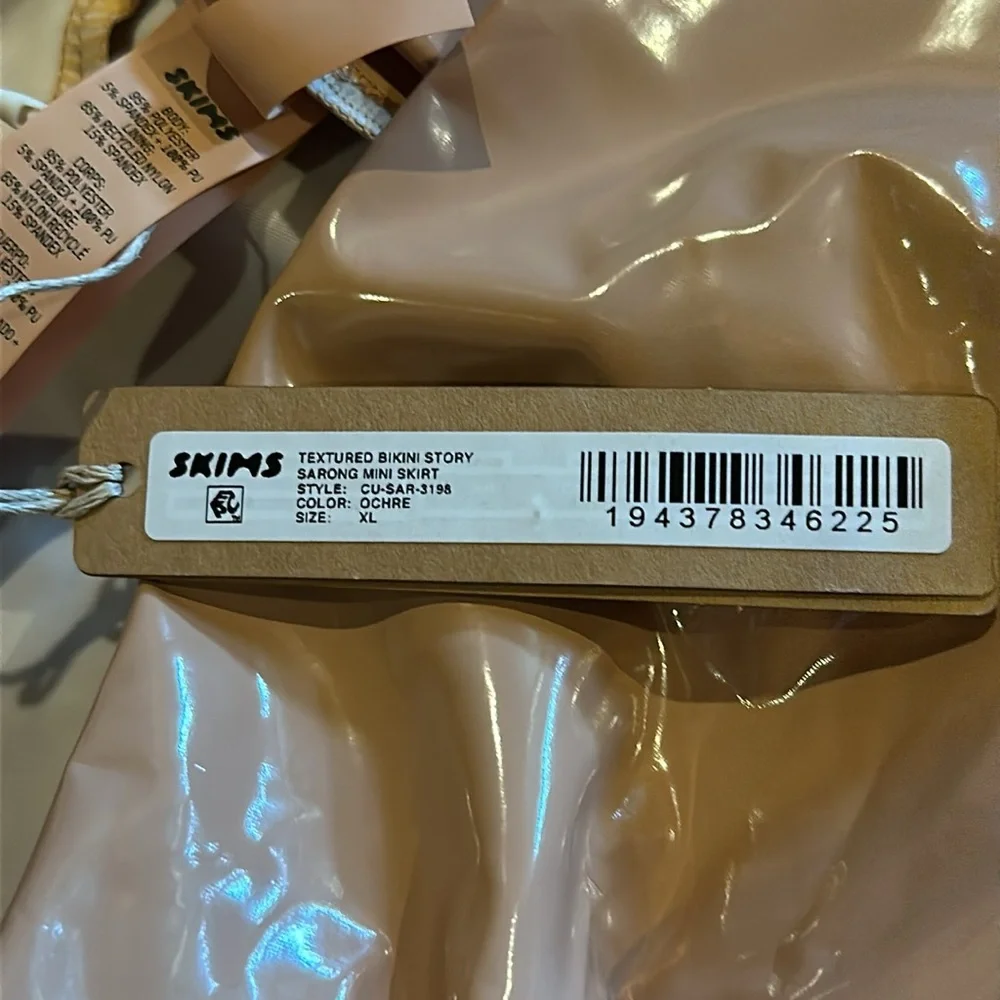 SKIMS Pvc Sarong Mini Skirt in Ochre NEW